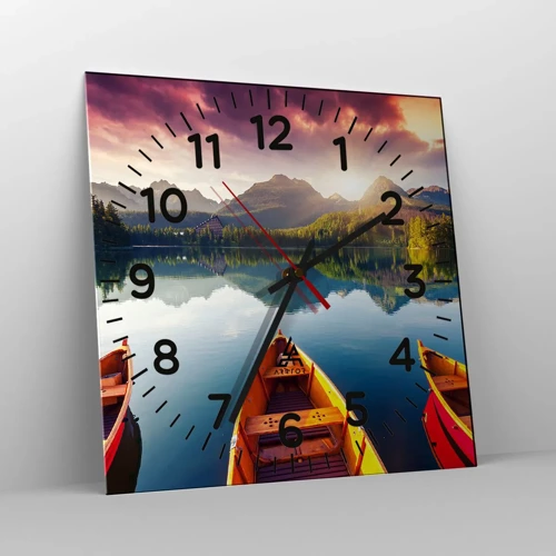 Wall clock - Clock on glass - Nothing against Nature - 40x40 cm