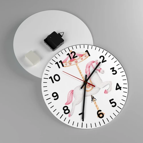 Wall clock - Clock on glass - Off the Hoofs - 30x30 cm