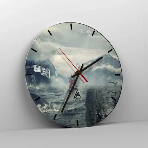 Wall clock - Clock on glass - On Magical Waters - 30x30 cm