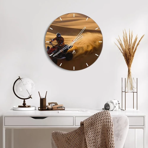 Wall clock - Clock on glass - On Sand Waves - 30x30 cm