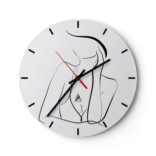 Wall clock - Clock on glass - On Waves of Dreams - 30x30 cm