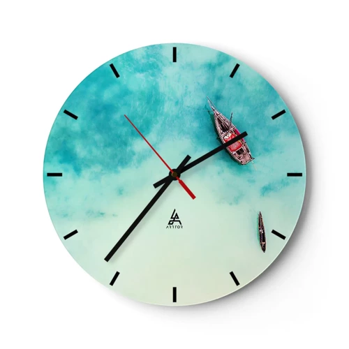 Wall clock - Clock on glass - On the Beaches of Zanzibar, When the Tide Is High - 30x30 cm