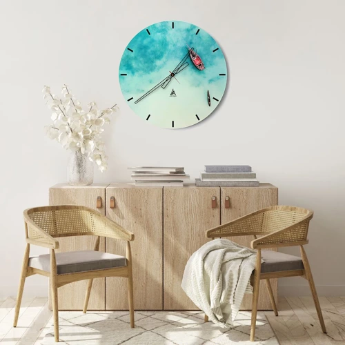 Wall clock - Clock on glass - On the Beaches of Zanzibar, When the Tide Is High - 30x30 cm