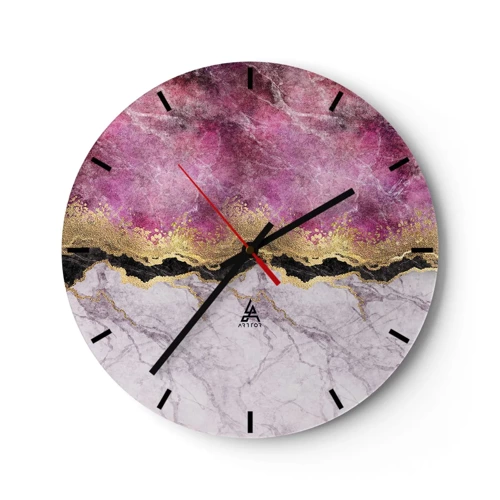 Wall clock - Clock on glass - On the Border - 30x30 cm