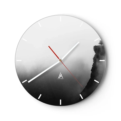 Wall clock - Clock on glass - On the Edge of the World - 30x30 cm