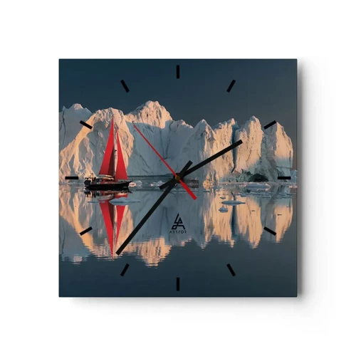Wall clock - Clock on glass - On the Edge of the World - 40x40 cm