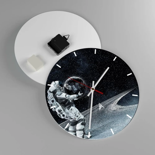 Wall clock - Clock on glass - On the Milky Way - 30x30 cm