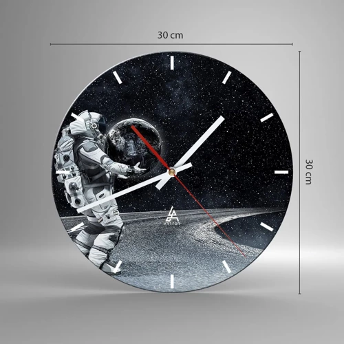 Wall clock - Clock on glass - On the Milky Way - 30x30 cm