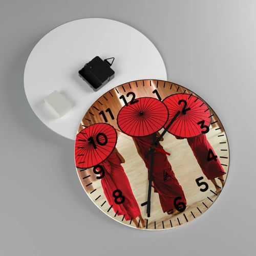 Wall clock - Clock on glass - On the Way to Pure Country - 30x30 cm