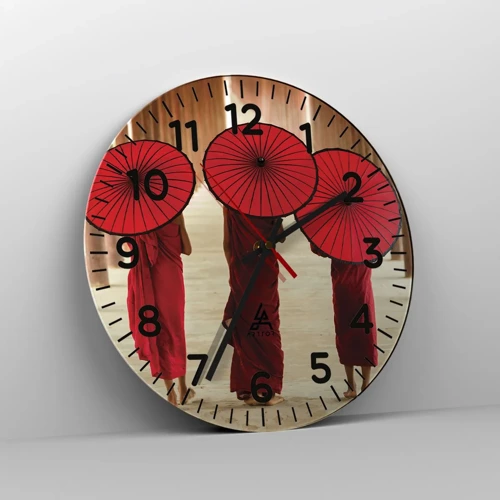 Wall clock - Clock on glass - On the Way to Pure Country - 30x30 cm