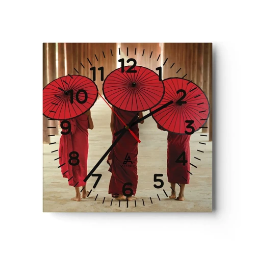 Wall clock - Clock on glass - On the Way to Pure Country - 40x40 cm