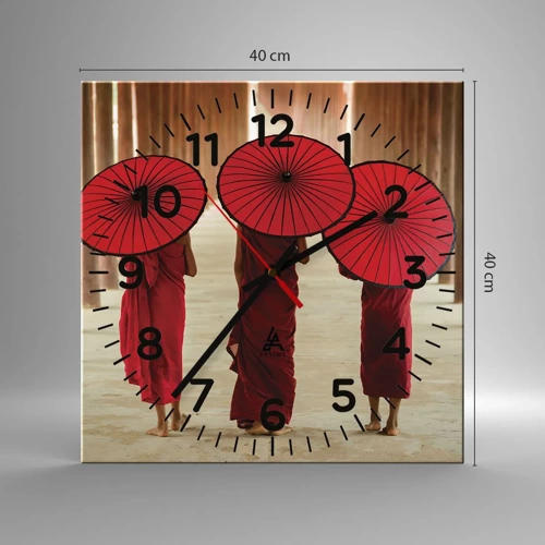 Wall clock - Clock on glass - On the Way to Pure Country - 40x40 cm