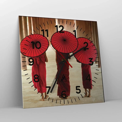 Wall clock - Clock on glass - On the Way to Pure Country - 40x40 cm