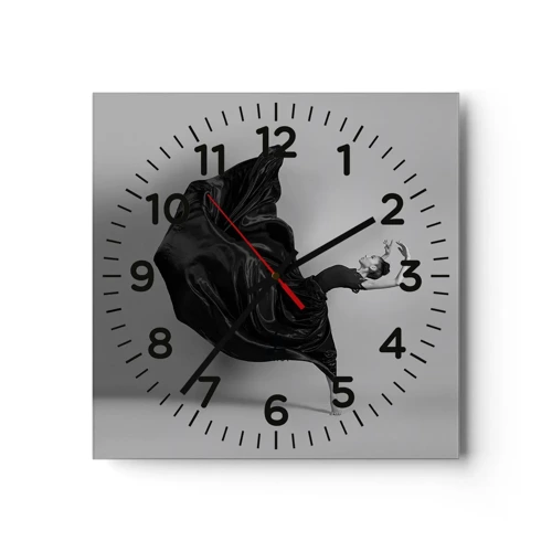 Wall clock - Clock on glass - On the Wings of Music - 40x40 cm