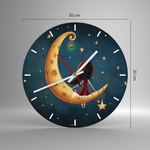 Wall clock - Clock on glass - Once Upon a Time… - 30x30 cm