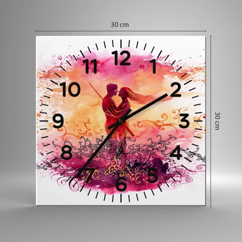 Wall clock - Clock on glass - One Heart! It Is All I Need… - 30x30 cm