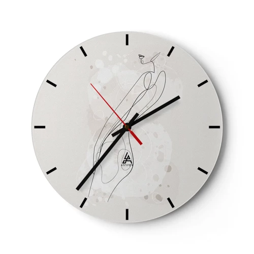 Wall clock - Clock on glass - One Look Will Not Be Enough - 30x30 cm