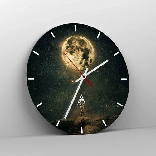 Wall clock - Clock on glass - One that Stole the Moon - 30x30 cm