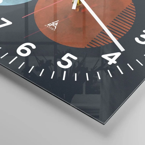 Wall clock - Clock on glass - Only Geometry? - 30x30 cm