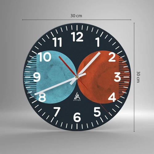 Wall clock - Clock on glass - Only Geometry? - 30x30 cm