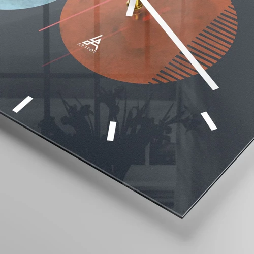 Wall clock - Clock on glass - Only Geometry? - 30x30 cm