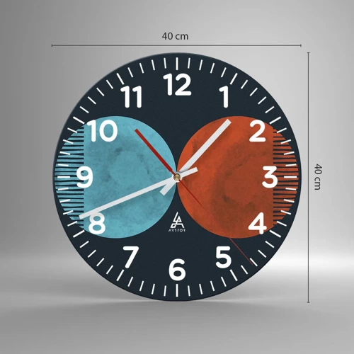 Wall clock - Clock on glass - Only Geometry? - 40x40 cm