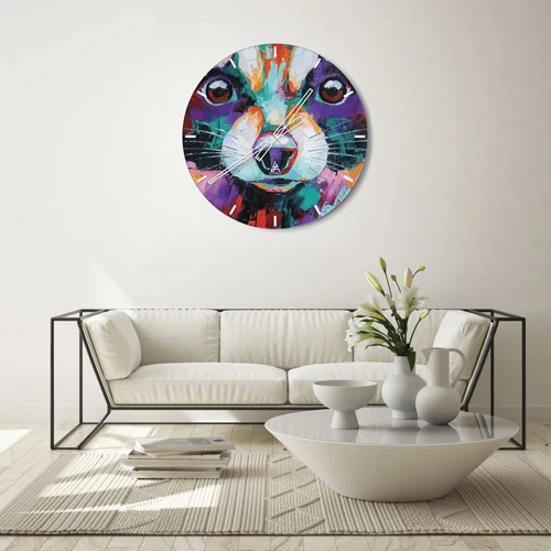 Wall clock - Clock on glass - Only Good Emotions - 30x30 cm