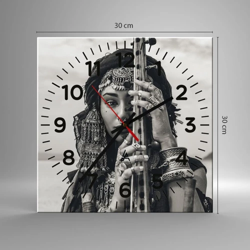 Wall clock - Clock on glass - Only Music of the Orient - 30x30 cm