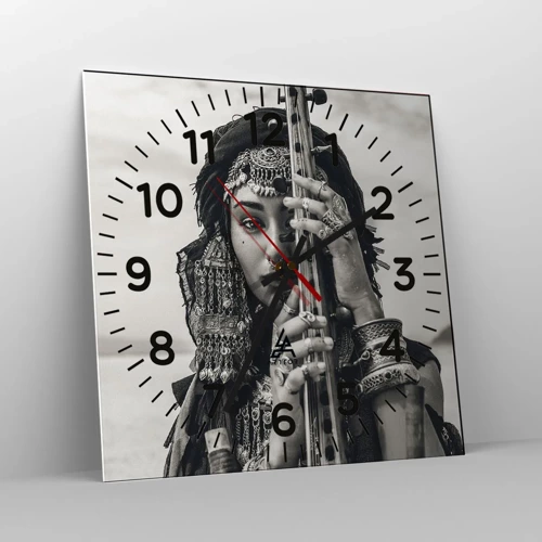 Wall clock - Clock on glass - Only Music of the Orient - 30x30 cm