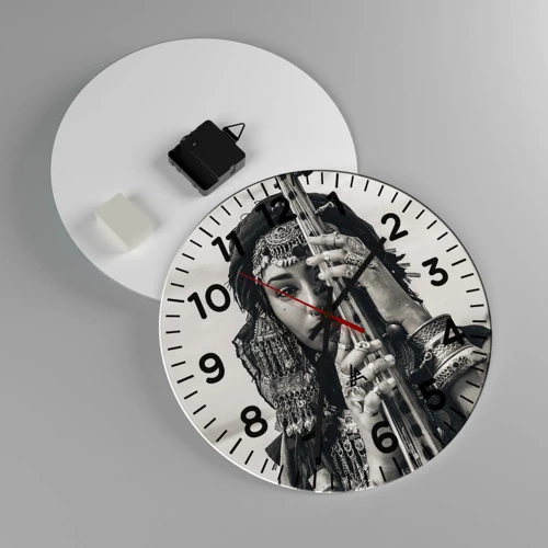 Wall clock - Clock on glass - Only Music of the Orient - 30x30 cm