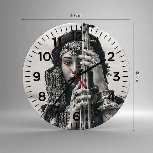 Wall clock - Clock on glass - Only Music of the Orient - 30x30 cm