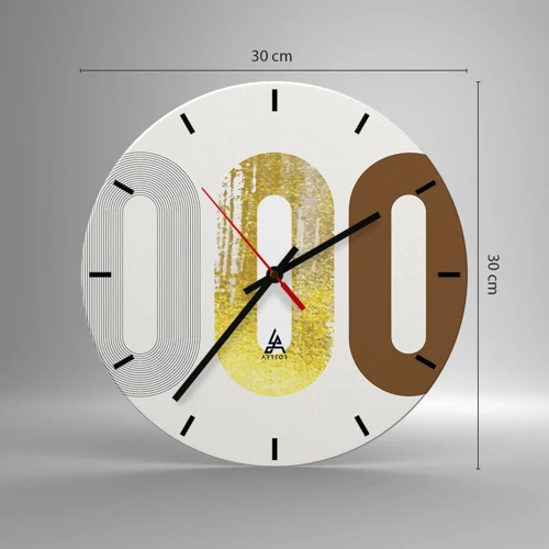 Wall clock - Clock on glass - Ooo! - 30x30 cm