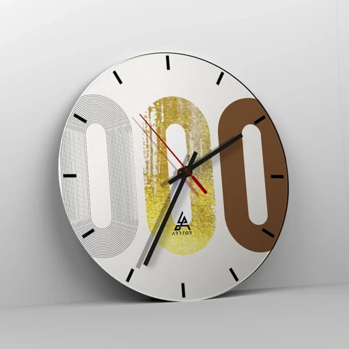 Wall clock - Clock on glass - Ooo! - 30x30 cm