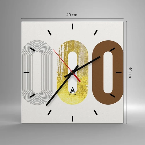 Wall clock - Clock on glass - Ooo! - 40x40 cm