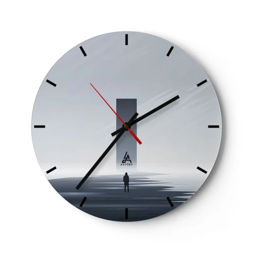 Wall clock - Clock on glass - Opportunity or Threat? - 30x30 cm