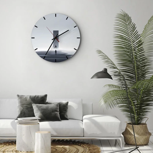 Wall clock - Clock on glass - Opportunity or Threat? - 30x30 cm