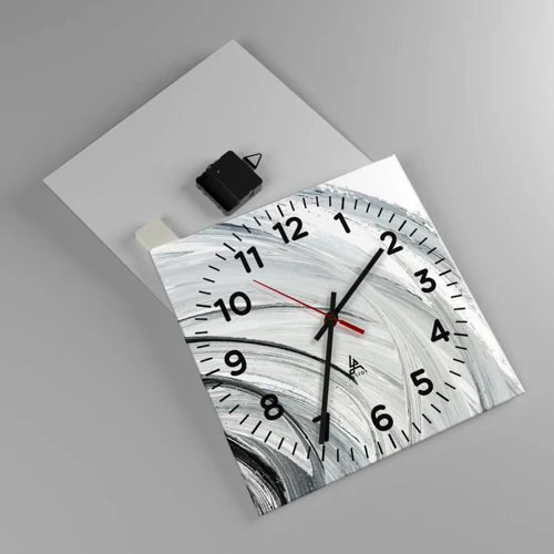 Wall clock - Clock on glass - Orbital Composition - 30x30 cm