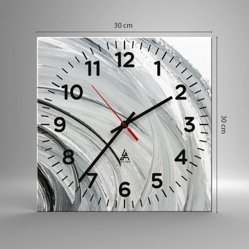 Wall clock - Clock on glass - Orbital Composition - 30x30 cm