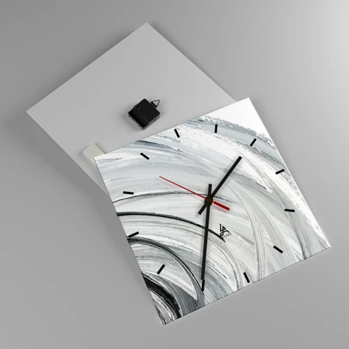 Wall clock - Clock on glass - Orbital Composition - 40x40 cm