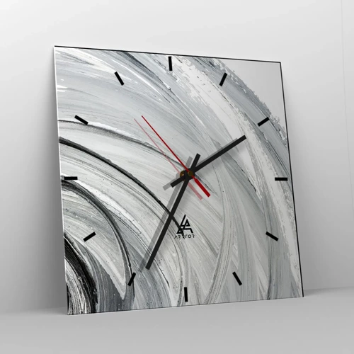 Wall clock - Clock on glass - Orbital Composition - 40x40 cm