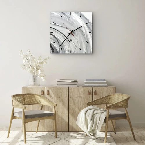 Wall clock - Clock on glass - Orbital Composition - 40x40 cm