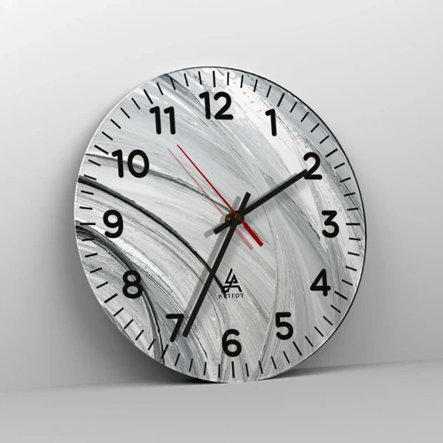 Wall clock - Clock on glass - Orbital Composition - 40x40 cm