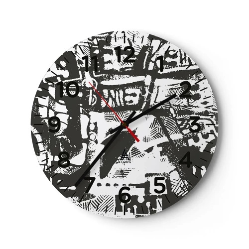 Wall clock - Clock on glass - Order or Chaos? - 40x40 cm