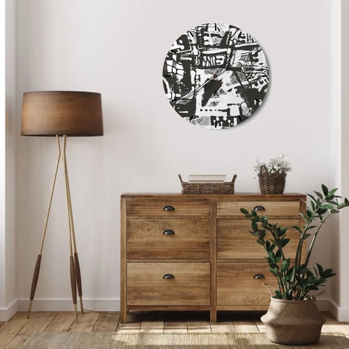 Wall clock - Clock on glass - Order or Chaos? - 40x40 cm