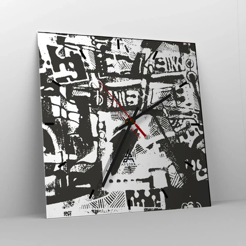 Wall clock - Clock on glass - Order or Chaos? - 40x40 cm