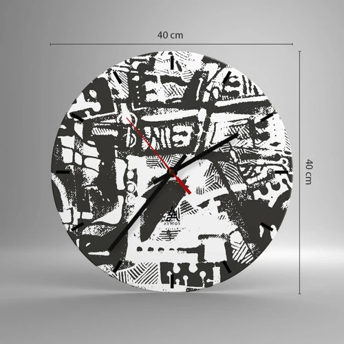 Wall clock - Clock on glass - Order or Chaos? - 40x40 cm