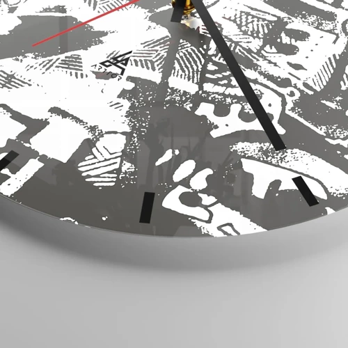 Wall clock - Clock on glass - Order or Chaos? - 40x40 cm