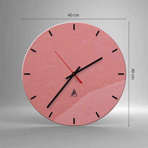 Wall clock - Clock on glass - Organic Composition In Pink - 40x40 cm