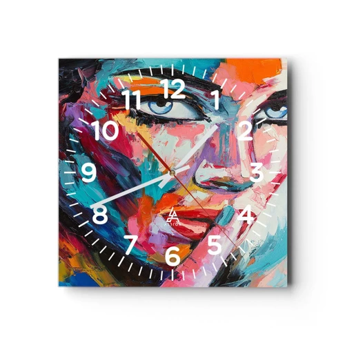 Wall clock - Clock on glass - Our First Secret - 30x30 cm