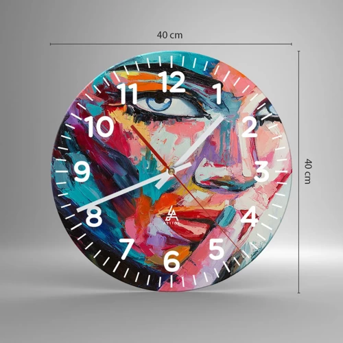 Wall clock - Clock on glass - Our First Secret - 40x40 cm